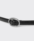 MUSINSA STANDARD WOMAN MUSINSA STANDARD WOMAN Women's oval crack leather thin belt 15mm