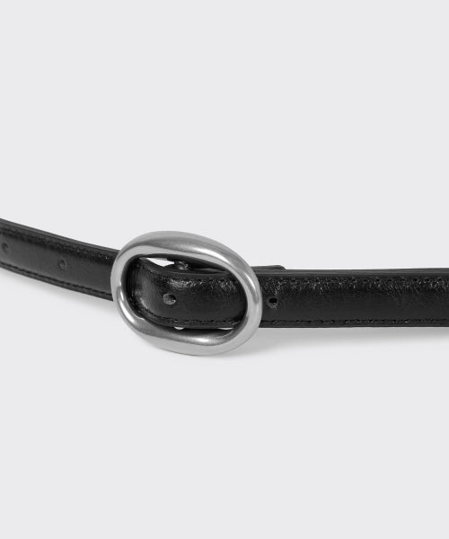 MUSINSA STANDARD WOMAN MUSINSA STANDARD WOMAN Women's oval crack leather thin belt 15mm