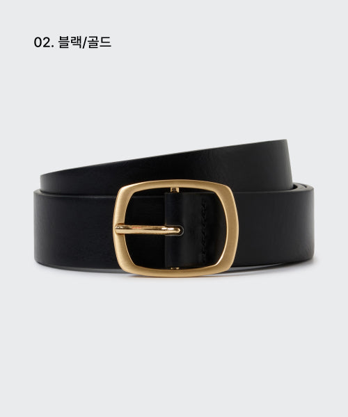 MUSINSA STANDARD WOMAN MUSINSA STANDARD WOMAN Women's Oval Square Synthetic Leather Belt_25mm
