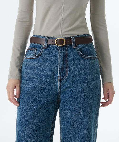 MUSINSA STANDARD WOMAN MUSINSA STANDARD WOMAN Women's Oval Square Synthetic Leather Belt_25mm