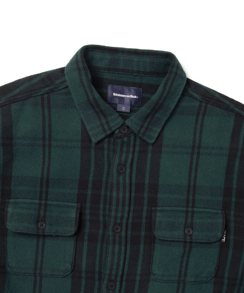 THISISNEVERTHAT THISISNEVERTHAT Big Flannel Work Shirt Green