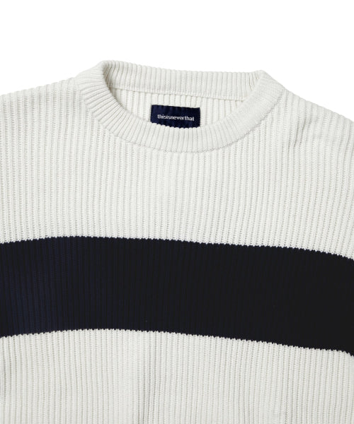 THISISNEVERTHAT THISISNEVERTHAT Washed Block Knit Sweater Ivory