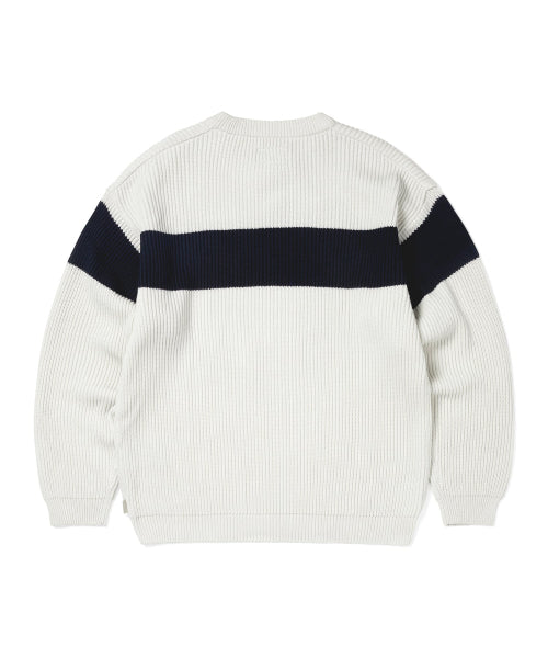 THISISNEVERTHAT THISISNEVERTHAT Washed Block Knit Sweater Ivory