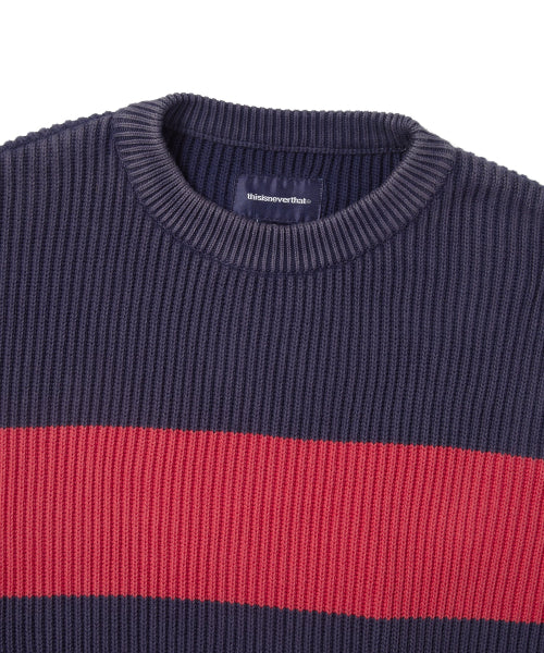THISISNEVERTHAT THISISNEVERTHAT Washed Block Knit Sweater Navy