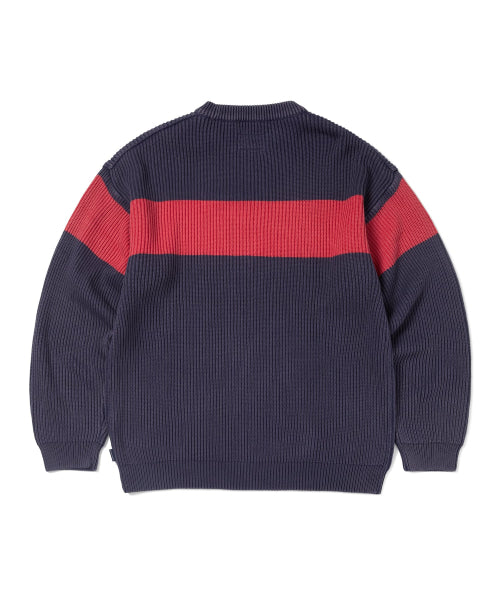 THISISNEVERTHAT THISISNEVERTHAT Washed Block Knit Sweater Navy