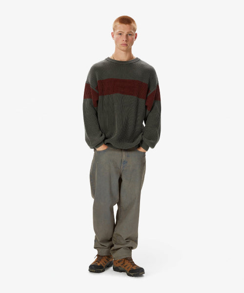 THISISNEVERTHAT THISISNEVERTHAT Washed Block Knit Sweater Charcoal