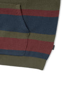 THISISNEVERTHAT THISISNEVERTHAT Striped Waffle Knit Hoodie Olive