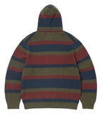 THISISNEVERTHAT THISISNEVERTHAT Striped Waffle Knit Hoodie Olive