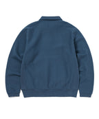 THISISNEVERTHAT THISISNEVERTHAT Damaged Half Zip Polo Sweatshirt Deep Water