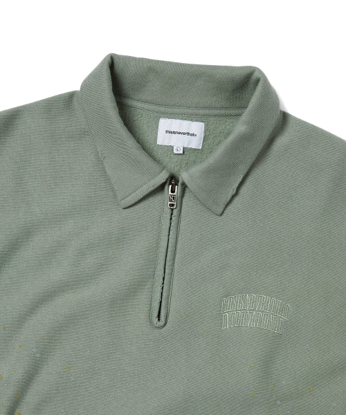 THISISNEVERTHAT THISISNEVERTHAT Damaged Half Zip Polo Sweatshirt Light Olive