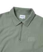 THISISNEVERTHAT THISISNEVERTHAT Damaged Half Zip Polo Sweatshirt Light Olive