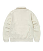 THISISNEVERTHAT THISISNEVERTHAT Damaged Half Zip Polo Sweatshirt Natural