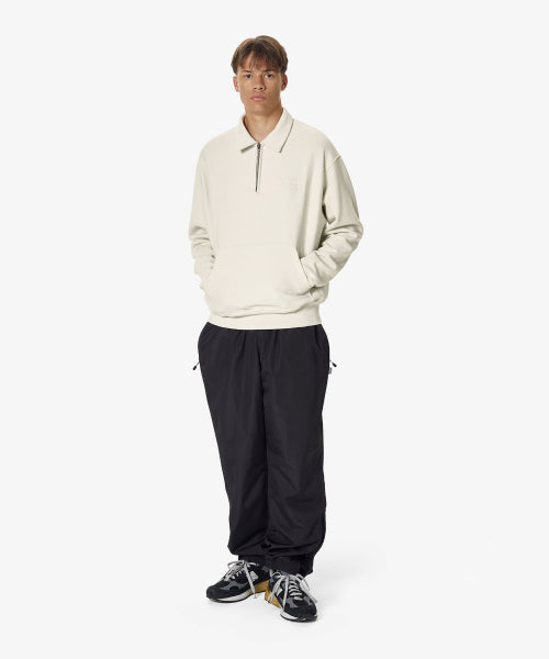 THISISNEVERTHAT THISISNEVERTHAT Damaged Half Zip Polo Sweatshirt Natural