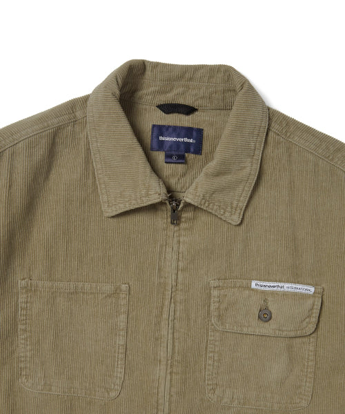 THISISNEVERTHAT THISISNEVERTHAT Washed Corduroy Zip Jacket Khaki