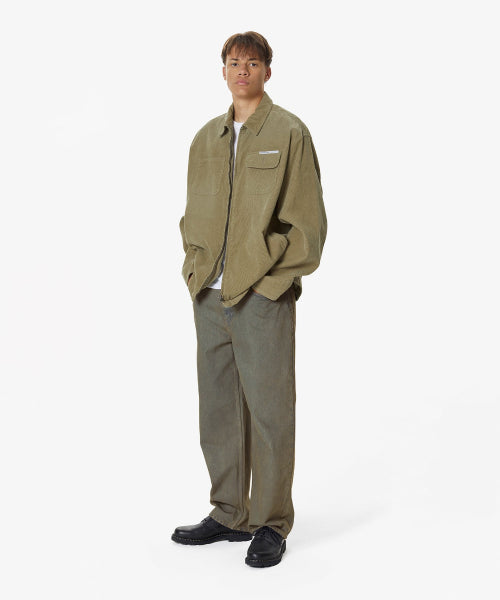 THISISNEVERTHAT THISISNEVERTHAT Washed Corduroy Zip Jacket Khaki