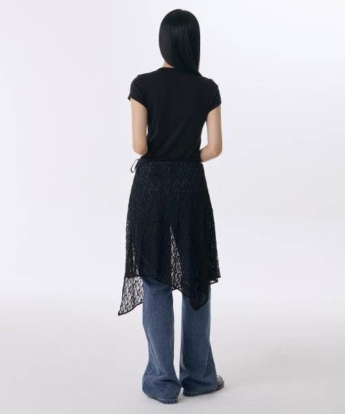 MUSINSA STANDARD WOMAN MUSINSA STANDARD WOMAN Women's Lace Layered Wrap Skirt [Black]
