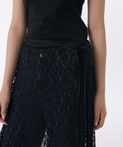 MUSINSA STANDARD WOMAN MUSINSA STANDARD WOMAN Women's Lace Layered Wrap Skirt [Black]