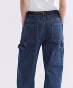 MUSINSA STANDARD WOMAN MUSINSA STANDARD WOMAN Denim Double Knee Carpenter Pants [Medium Indigo]