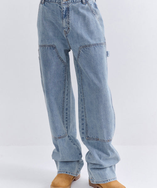 MUSINSA STANDARD WOMAN MUSINSA STANDARD WOMAN Denim Carpenter Pants Light Indigo