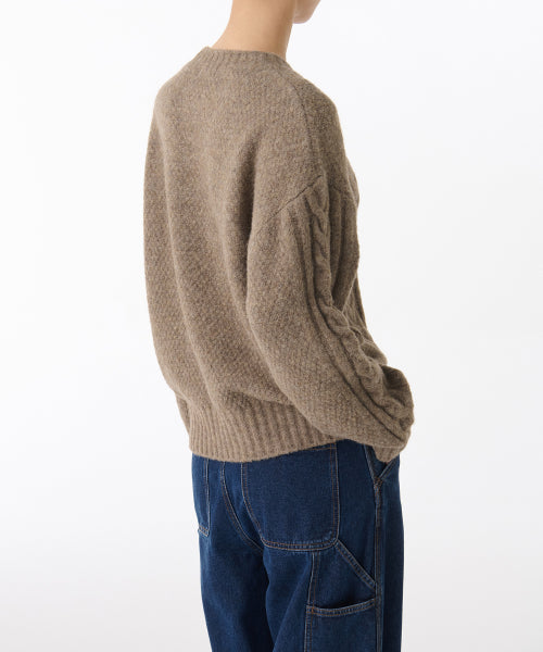 MUSINSA STANDARD WOMAN MUSINSA STANDARD WOMAN Women's Soft Aran Cable Knit Heather Beige