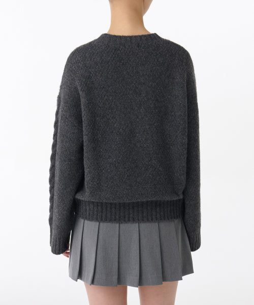 MUSINSA STANDARD WOMAN MUSINSA STANDARD WOMAN Women's Soft Aran Cable Knit [Medium Gray]
