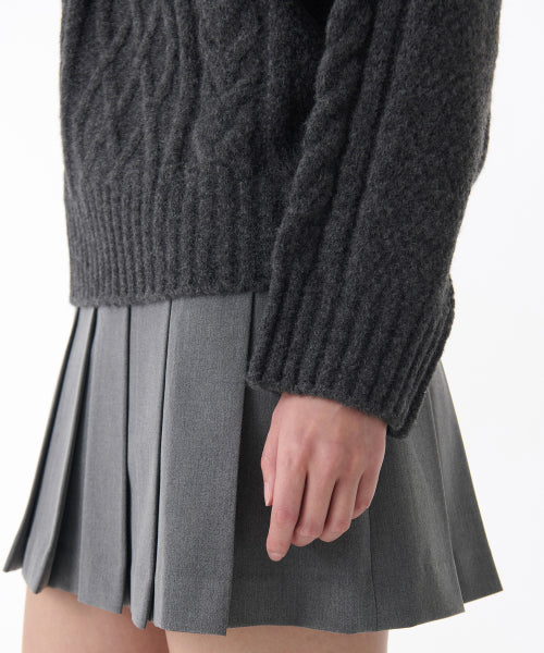 MUSINSA STANDARD WOMAN MUSINSA STANDARD WOMAN Women's Soft Aran Cable Knit [Medium Gray]