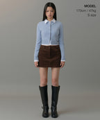 MUSINSA STANDARD WOMAN MUSINSA STANDARD WOMAN Cardigan Round Neck Crop (Sky Blue)