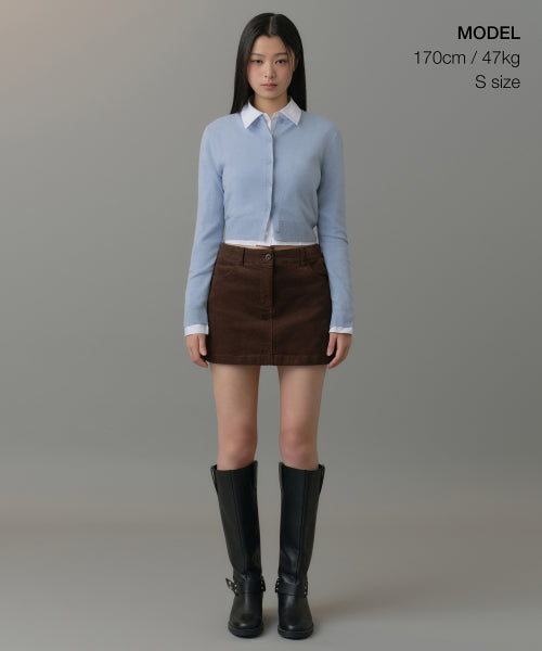 MUSINSA STANDARD WOMAN MUSINSA STANDARD WOMAN Cardigan Round Neck Crop (Sky Blue)