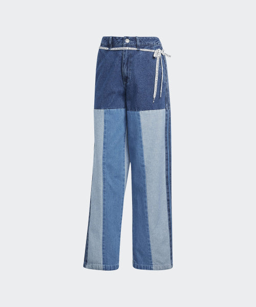 ADIDAS ADIDAS Patchwork Denim Jeans - Blue