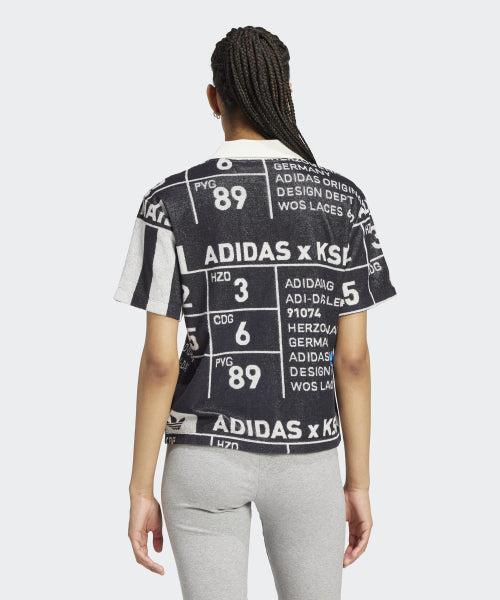 ADIDAS ADIDAS Graphic Towel Polo Shirt - Black