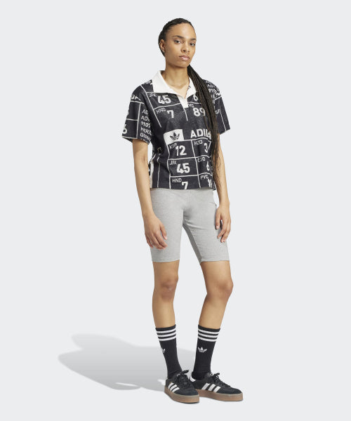 ADIDAS ADIDAS Graphic Towel Polo Shirt - Black
