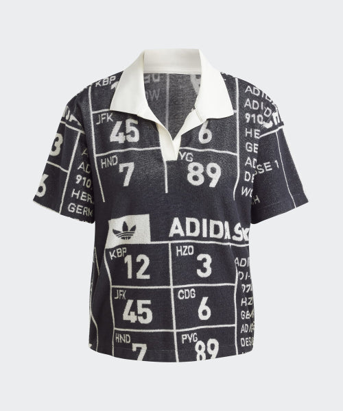 ADIDAS ADIDAS Graphic Towel Polo Shirt - Black
