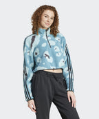 ADIDAS ADIDAS Animal Print Fleece Crop Half Zip Up Top - Size M