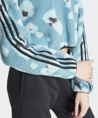 ADIDAS ADIDAS Animal Print Fleece Crop Half Zip Up Top - Size M