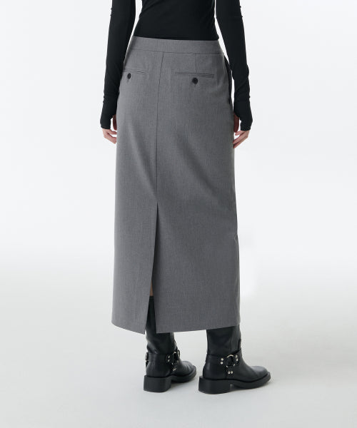 MUSINSA STANDARD WOMAN MUSINSA STANDARD WOMAN Women's Straight Maxi Skirt [Melange Gray]