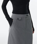 MUSINSA STANDARD WOMAN MUSINSA STANDARD WOMAN Women's Straight Maxi Skirt [Melange Gray]