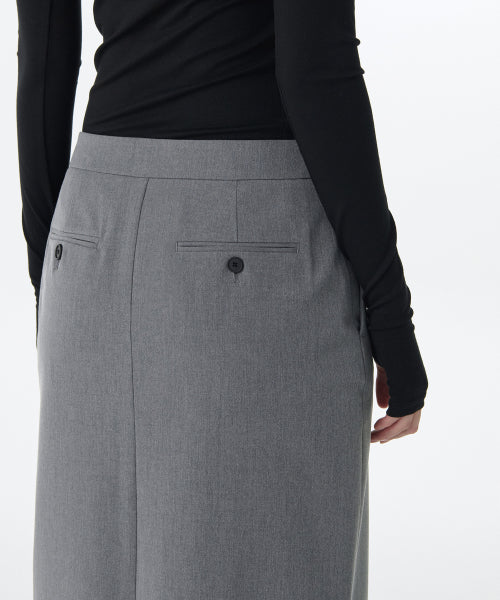 MUSINSA STANDARD WOMAN MUSINSA STANDARD WOMAN Women's Straight Maxi Skirt [Melange Gray]