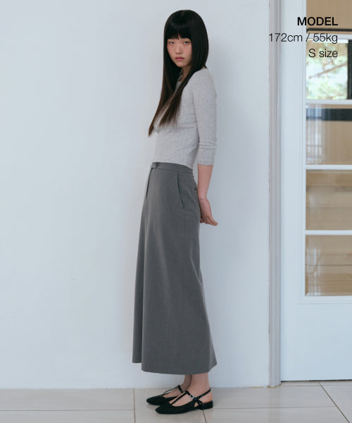MUSINSA STANDARD WOMAN MUSINSA STANDARD WOMAN Women's Straight Maxi Skirt [Melange Gray]