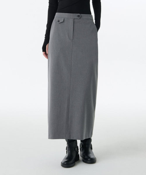 MUSINSA STANDARD WOMAN MUSINSA STANDARD WOMAN Women's Straight Maxi Skirt [Melange Gray]
