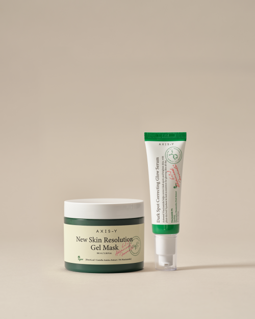 AXIS-Y Glow 2-piece set (Home Spa Relief Gel Mask & Blemish Care Glow Serum)