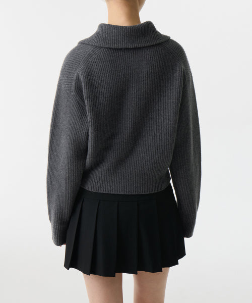 MUSINSA STANDARD WOMAN MUSINSA STANDARD WOMAN Women's Knitwear Half Zip-up [Medium Gray]