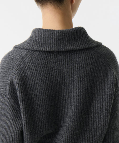 MUSINSA STANDARD WOMAN MUSINSA STANDARD WOMAN Women's Knitwear Half Zip-up [Medium Gray]