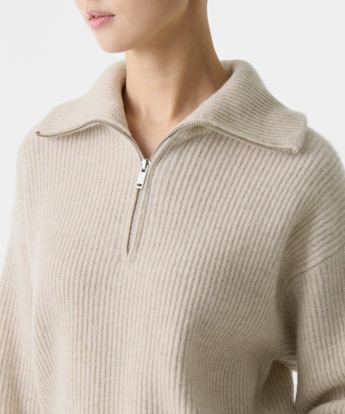 MUSINSA STANDARD WOMAN MUSINSA STANDARD WOMAN Women's Knitwear Half Zip-up [Oatmeal]