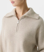 MUSINSA STANDARD WOMAN MUSINSA STANDARD WOMAN Women's Knitwear Half Zip-up [Oatmeal]
