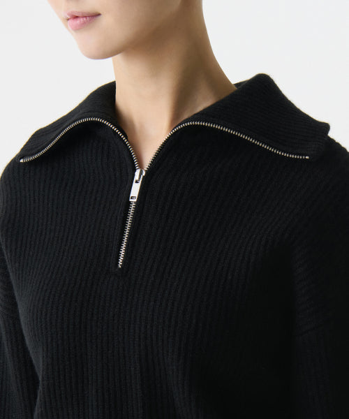 MUSINSA STANDARD WOMAN MUSINSA STANDARD WOMAN Women's Knitwear Half Zip-up [Black]
