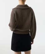 MUSINSA STANDARD WOMAN MUSINSA STANDARD WOMAN Women's Knitwear Half Zip-up [Mocha Brown]