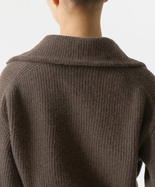 MUSINSA STANDARD WOMAN MUSINSA STANDARD WOMAN Women's Knitwear Half Zip-up [Mocha Brown]