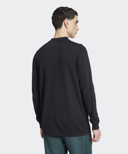 ADIDAS ADIDAS Premium Long Sleeve Polo Shirt - Black
