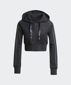ADIDAS ADIDAS Cropped Full Zip Hoodie - Black