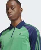 ADIDAS ADIDAS 70s Velor Polo Long Sleeve - Green